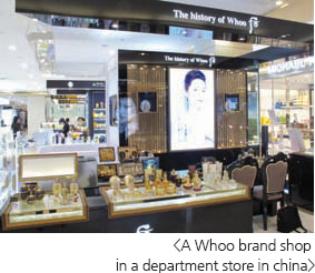 A Whoo brand shop in a department store in china